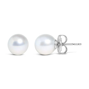 .925 Sterling Silver 7-7.5MM  Cultured Freshwater Pearl Solitaire Stud Earrings