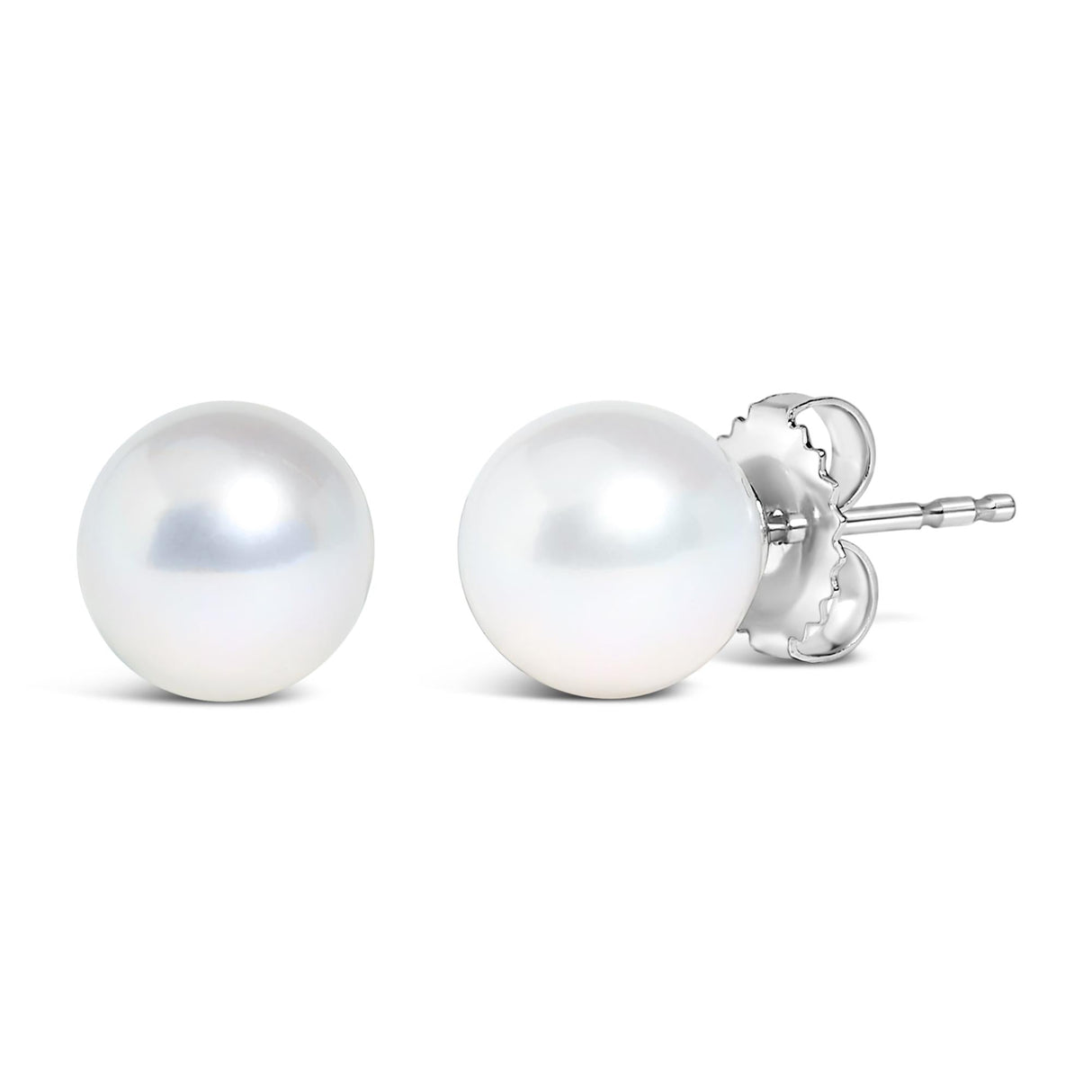 .925 Sterling Silver 7-7.5MM  Cultured Freshwater Pearl Solitaire Stud Earrings