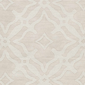 Fyffe Embossed Beige Wool Area Rug