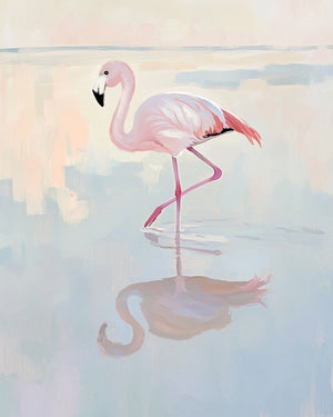 Flamingo at Dawn Art Print