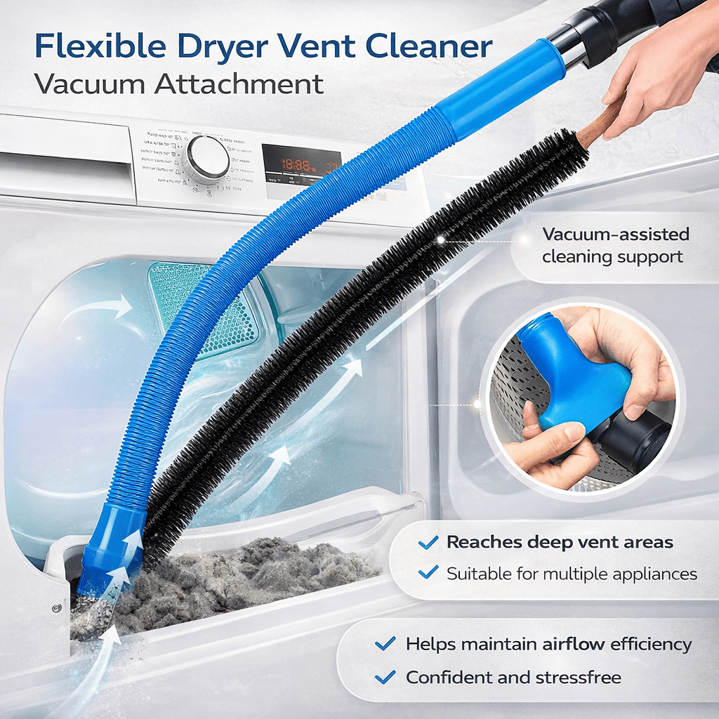 Flexible Dryer Vent Cleaning Brush Long Reach Lint Removal Tool 114cm