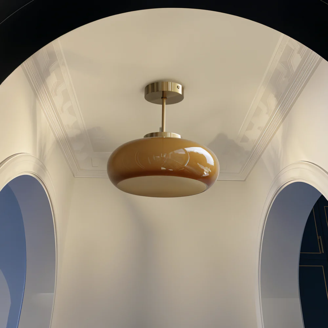 Vintage Glass LED Ceiling Light 12W Modern Minimalist Flush Mount