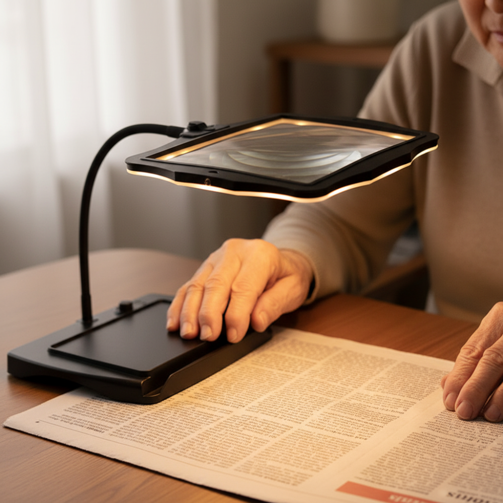 LED Floor Lamp with 3X Magnifying Glass for Reading Crafts