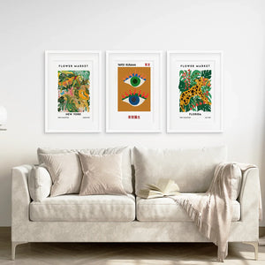 Modern Abstract Flower Marker Set of 3 Piece