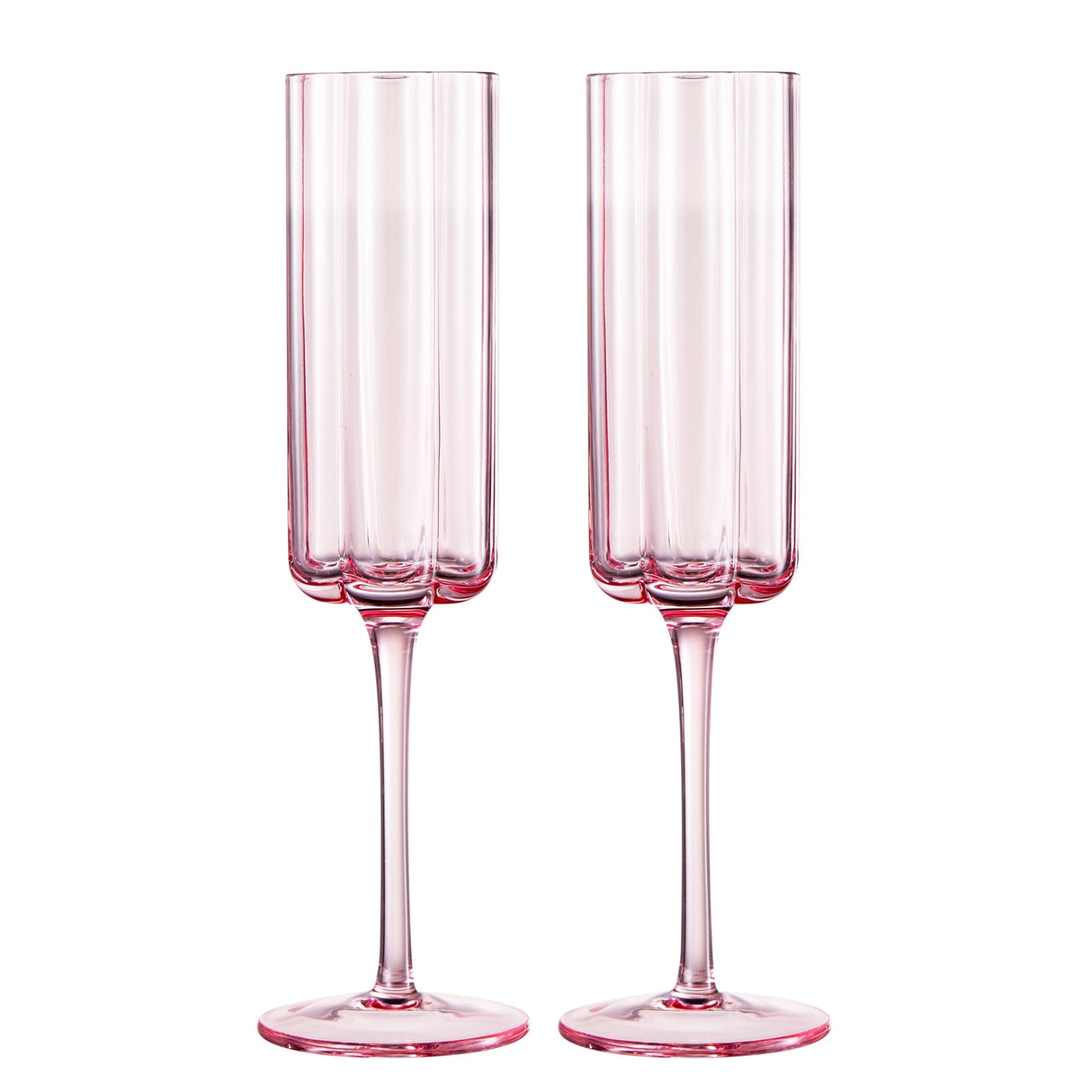 Flower Champagne Flute Glassware, Set of 2