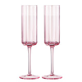 Flower Champagne Flute Glassware, Set of 2