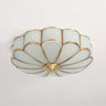 Flower Shape Frosted Glass Ceiling Light with Brass Frame for Soft Ambient Glow