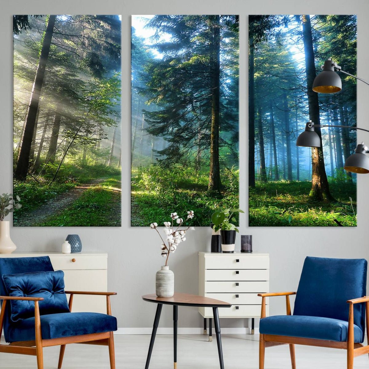 Forest Sun Shine Wall Art Canvas Print