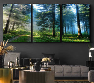 Forest Sun Shine Wall Art Canvas Print