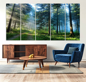 Forest Sun Shine Wall Art Canvas Print