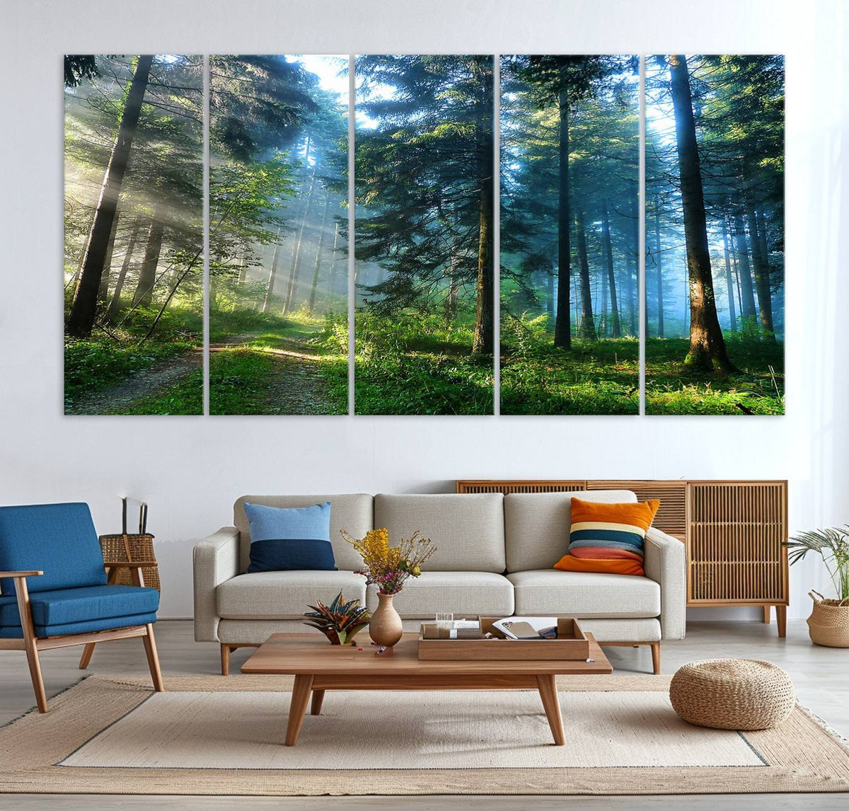 Forest Sun Shine Wall Art Canvas Print