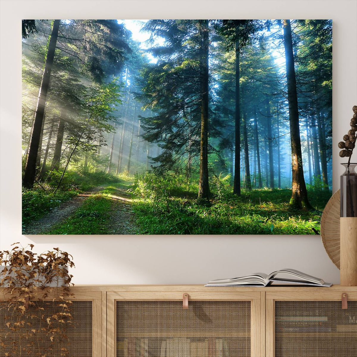 Forest Sun Shine Wall Art Canvas Print