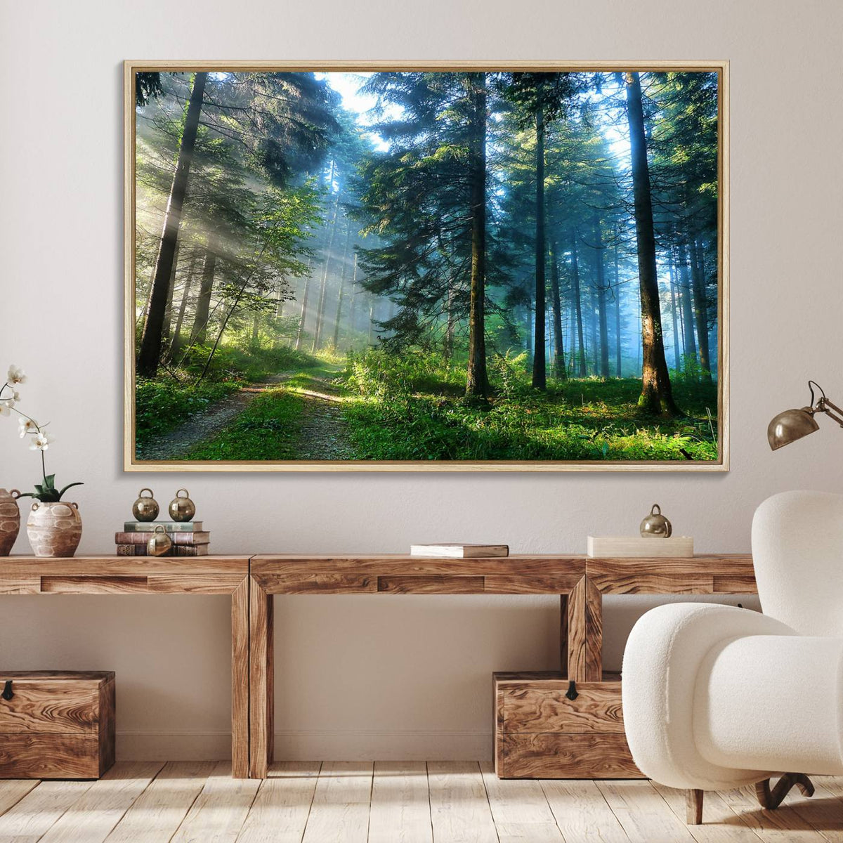 Forest Sun Shine Wall Art Canvas Print