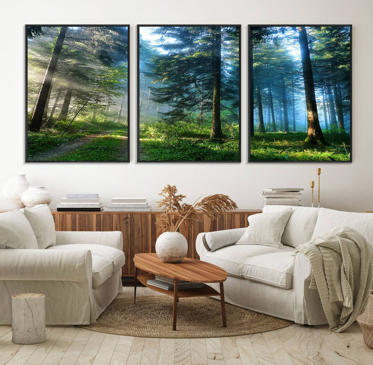 Forest Sun Shine Wall Art Canvas Print