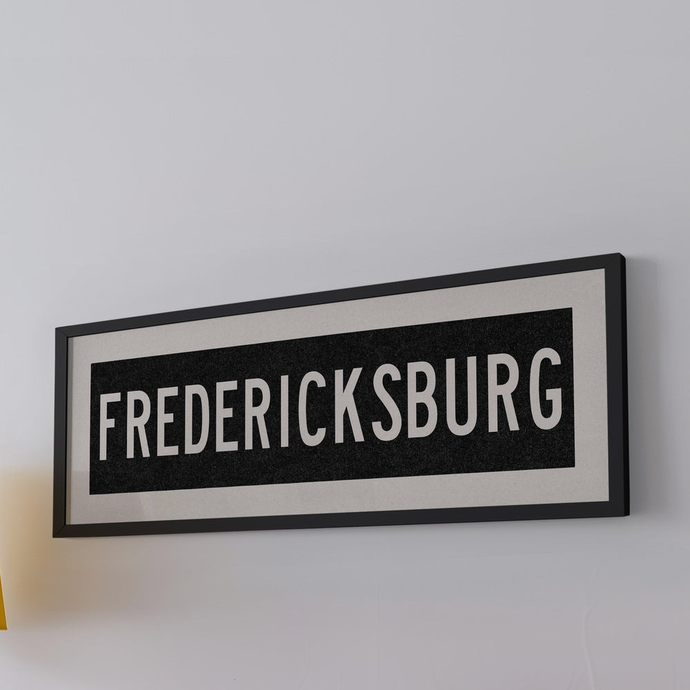 Framed Fredericksburg Bus Scroll Sign