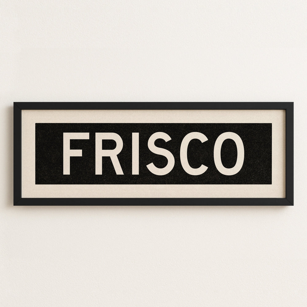 Framed Frisco Bus Scroll Sign