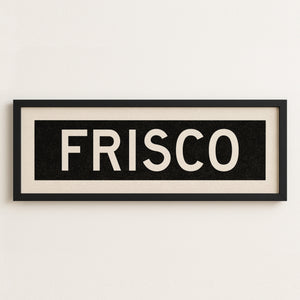 Framed Frisco Bus Scroll Sign