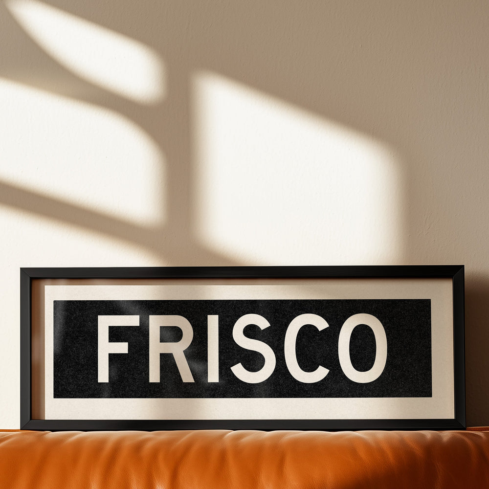 Framed Frisco Bus Scroll Sign
