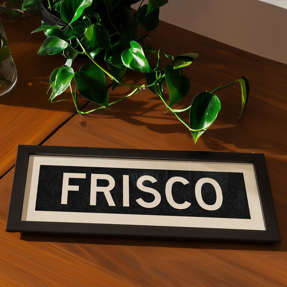 Framed Frisco Bus Scroll Sign