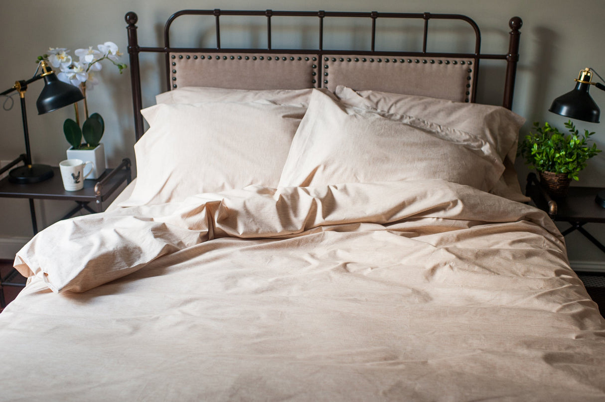 Natural Colored Cotton Duvet Cover Set