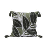 Tufted Leaf Decorative Throw Pillow with Tassels – Textured Cotton Cushion (With 450g Inserts) 18''x18'' set of 2