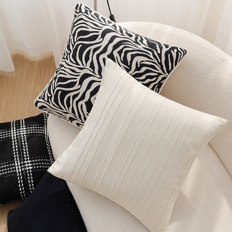 4-Piece Coordinated Pillow Cover & Insert Bundle – Throw Pillow Covers AND Inserts mixed well styles one of each size 18"x18 – Fancy & Stacy