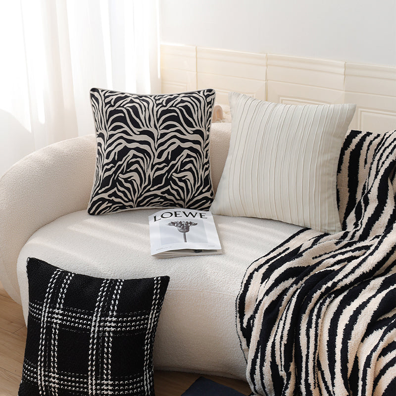 4-Piece Coordinated Pillow Cover & Insert Bundle – Throw Pillow Covers AND Inserts mixed well styles one of each size 18"x18 – Fancy & Stacy