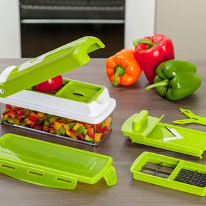 12-in-1 Vegetable Slicer Chopper with Container Multi Blade Food Cutter