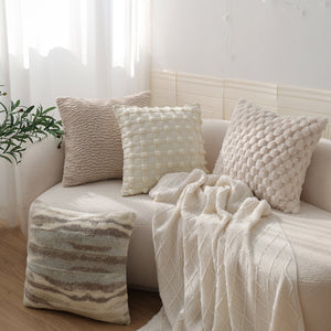4-Piece Coordinated Pillow Cover & Insert Bundle – Throw Pillow Covers AND Inserts mixed well styles one of each size 18"x18 – Fancy & Stacy
