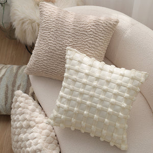 4-Piece Coordinated Pillow Cover & Insert Bundle – Throw Pillow Covers AND Inserts mixed well styles one of each size 18"x18 – Fancy & Stacy
