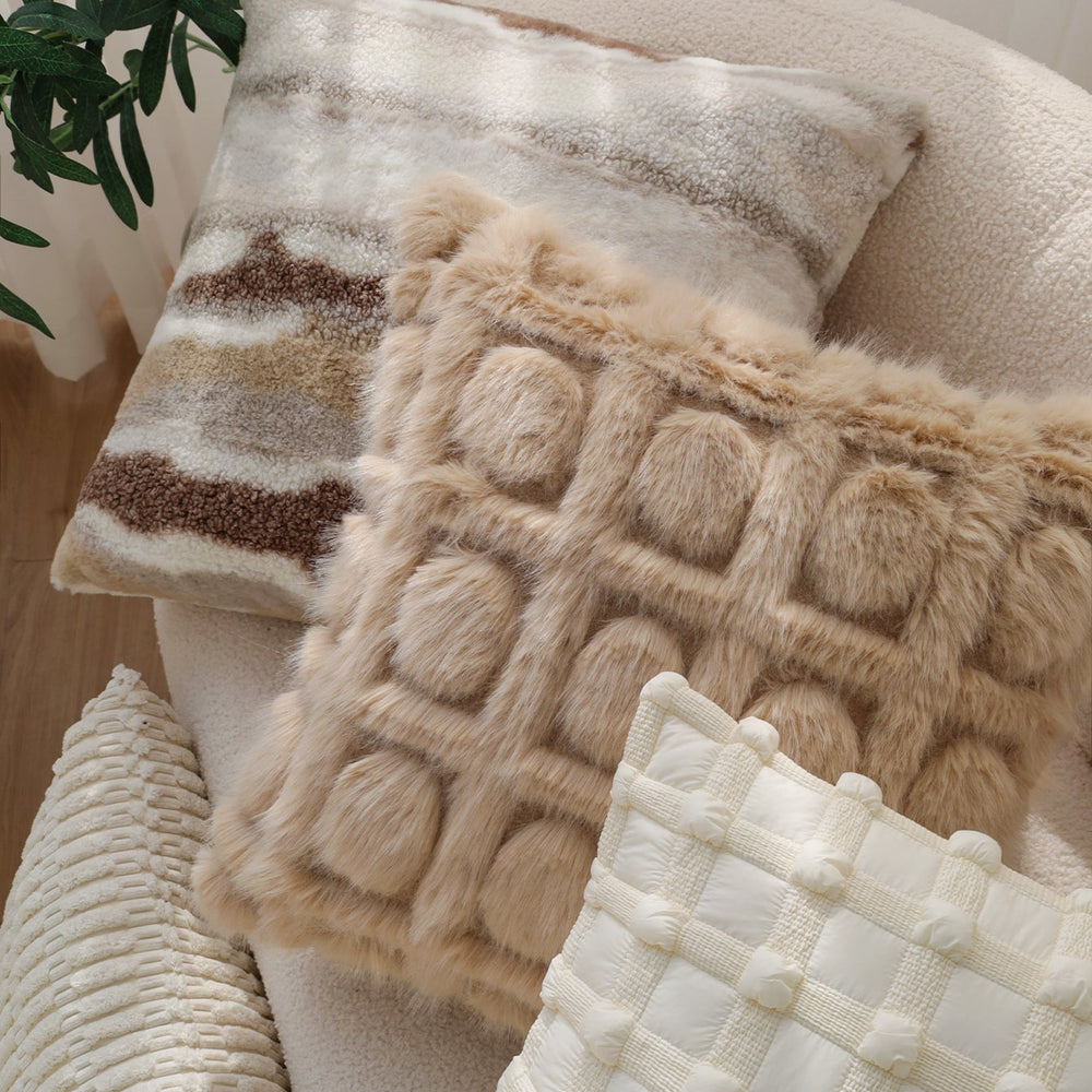 4-Piece Coordinated Pillow Cover & Insert Bundle – Throw Pillow Covers AND Inserts mixed well styles one of each size 18"x18 – Fancy & Stacy