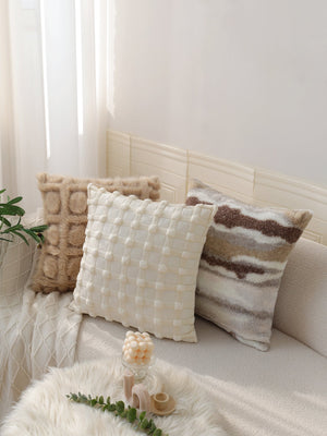 4-Piece Coordinated Pillow Cover & Insert Bundle – Throw Pillow Covers AND Inserts mixed well styles one of each size 18"x18 – Fancy & Stacy