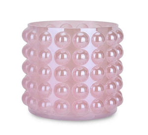 Pink Hobnail Glass Vase
