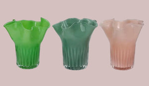 Fluted Glass Vase, 3 Color Options