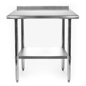 Heavy Duty 30 x 24 inch Stainless Steel Restaurant Kitchen Prep Work Table with Backsplash