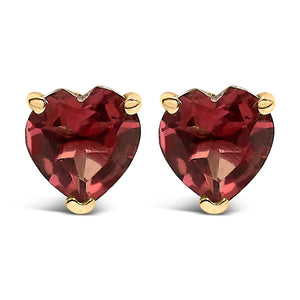 14K White Gold 5MM Heart Cut Purple Amethyst Solitaire Stud Earrings