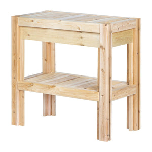 2 Tier Adjustable Cedar Wood Garden Storage Shelves - Made In USA