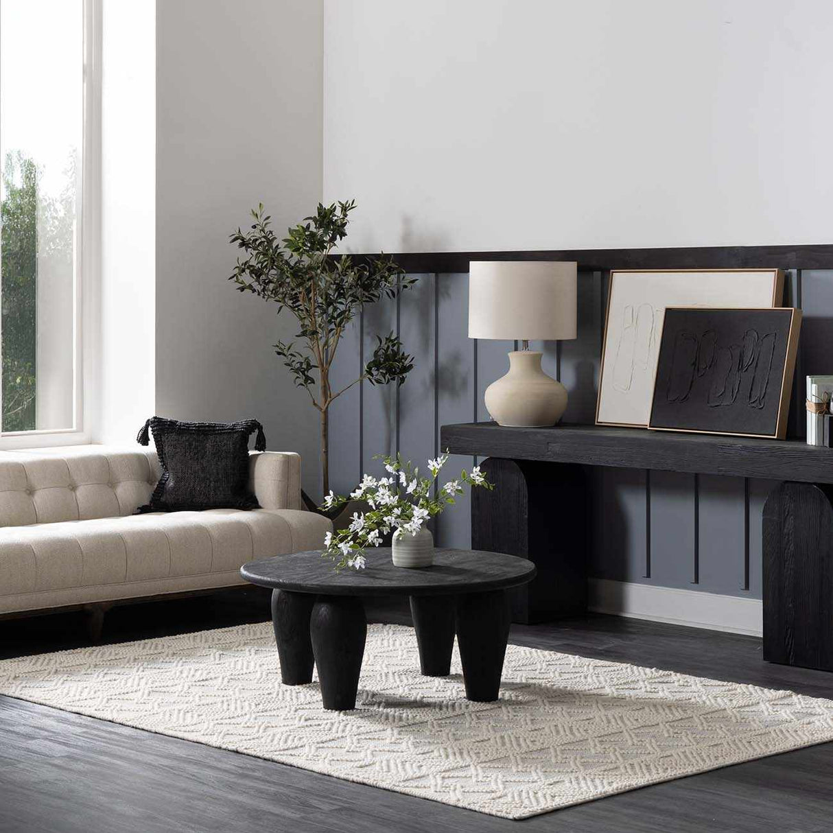 Ginter Handmade Beige Wool Rug - Clearance