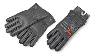 ThermaWear Men's Fleece-Lined Fashion PU Leather Gloves