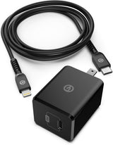 MFi Certified iPhone Fast Charger, USB-C to Lightning Cable with 18W Wall Plug Adapter for iPhone XR/11/12/Mini/Pro Max