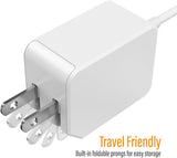 Rapid Charger for All Google Pixel Models | Wall Plug Travel Adapter with Folding Prongs | Built in USB-C Cable for Pixel 2,3,3a,4,4XL,4a, 5G,5/5a/6/6a/7a/7/8/ 8 Pro (PD 18W Output)