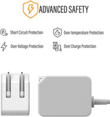 Rapid Charger for All Google Pixel Models | Wall Plug Travel Adapter with Folding Prongs | Built in USB-C Cable for Pixel 2,3,3a,4,4XL,4a, 5G,5/5a/6/6a/7a/7/8/ 8 Pro (PD 18W Output)