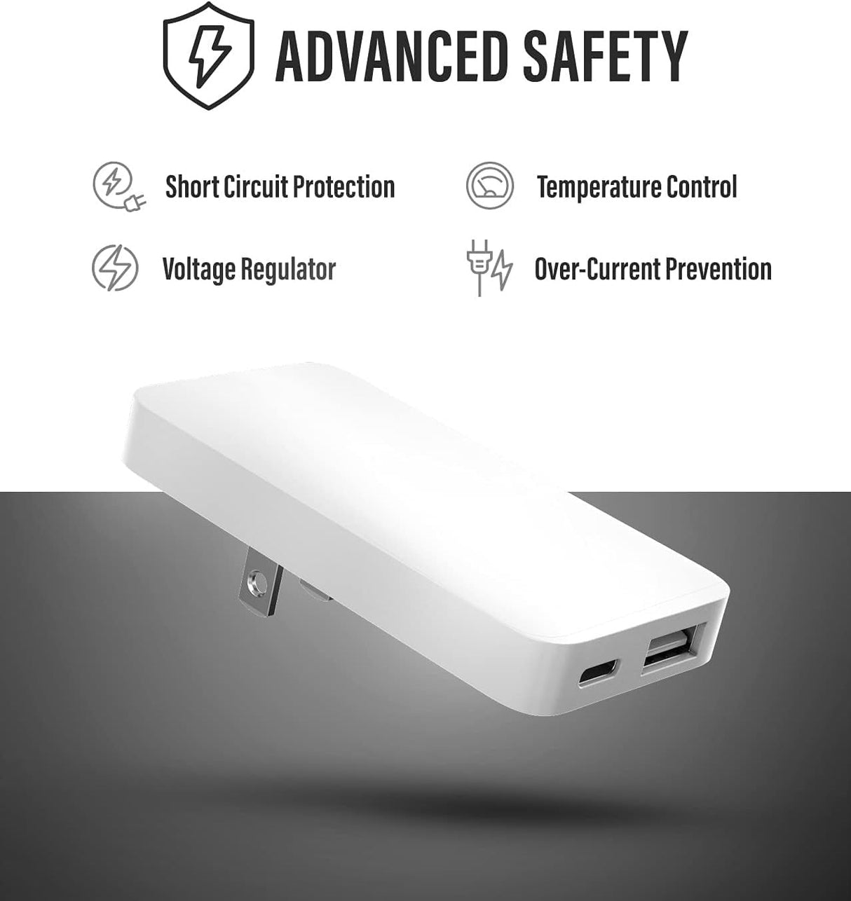 Type C Flat Wall Charger, Ultra Slim (Multi-Port Power Adapter) for iPhone 11/12/13/14 iPhone 15 Pro/Max and Samsung Galaxy Models, 20W Fast Charging Outlet Plug - 2 Pack (Dual USB-C USB-A)