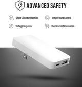 Type C Flat Wall Charger, Ultra Slim (Multi-Port Power Adapter) for iPhone 11/12/13/14 iPhone 15 Pro/Max and Samsung Galaxy Models, 20W Fast Charging Outlet Plug - 2 Pack (Dual USB-C USB-A)