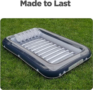 XL Floating Pool Bed, Inflatable Water Lounger Raft Float for Swimming/Tanning 70"x49" Navy Blue