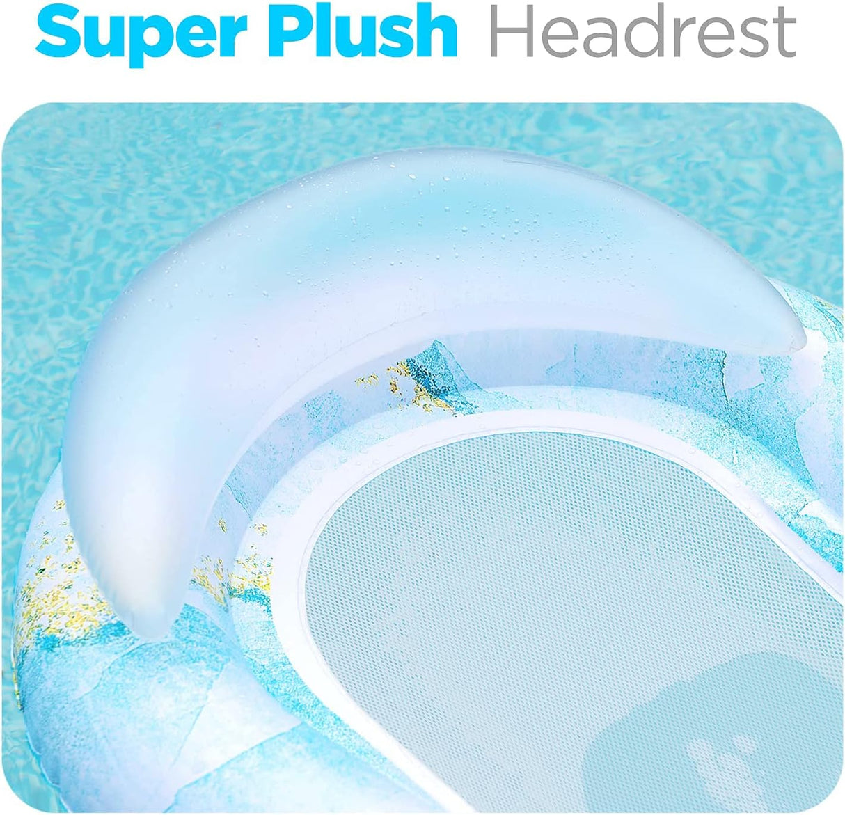 Pool Floaties Adult Size, Heavy Duty Raft Water Lounger Recliner Inflatable Float for Swimming Pool