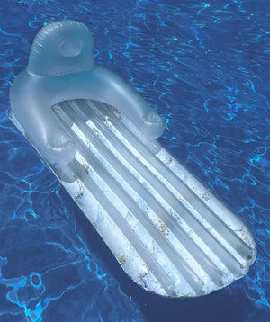 Pool Float for Adults,Inflatable Lounge Chair Recliner for Swimming/Tanning - Blue Marble