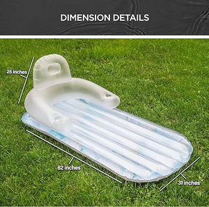 Pool Float for Adults,Inflatable Lounge Chair Recliner for Swimming/Tanning - Blue Marble
