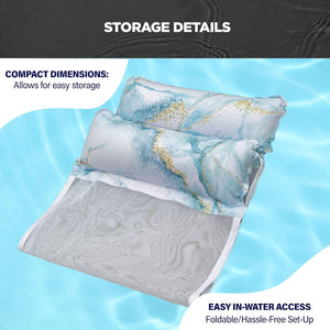 [3 Pack] Premium Pool Floats Inflatable Water Loungers - Swimming Hammock for Adults with Mesh Bottom Seat (Bulk Pack)