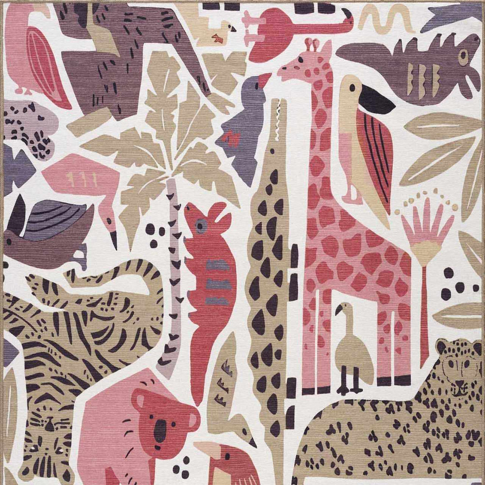 Natal Animal Print Washable Kids Rug